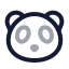 Panda icon with twotone rounded style