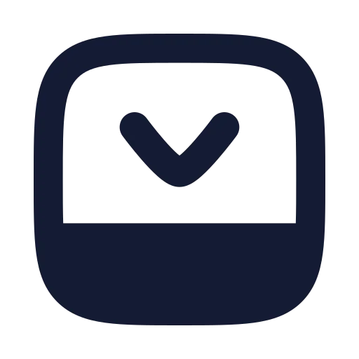 Panel Bottom Close Icon in Solid Rounded style