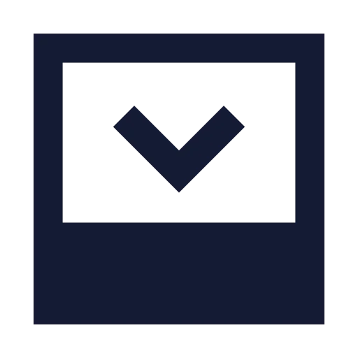 Panel Bottom Close Icon in Solid Sharp style