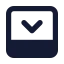 Panelbottomclose icon with solid standard style