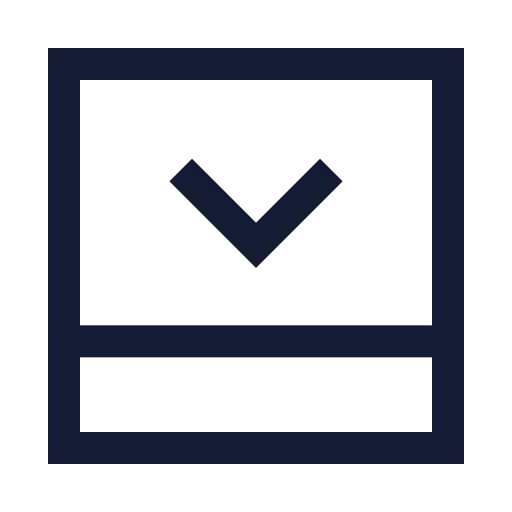 Panel Bottom Close Icon in Stroke Sharp style