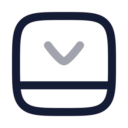 Panel Bottom Close Icon in Twotone Rounded style