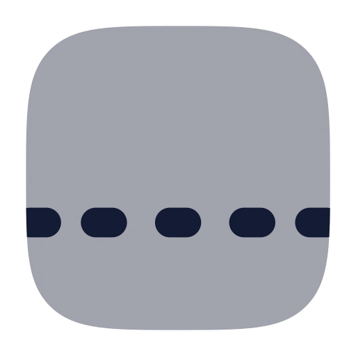 Panel Bottom Dashed Icon in Bulk Rounded style