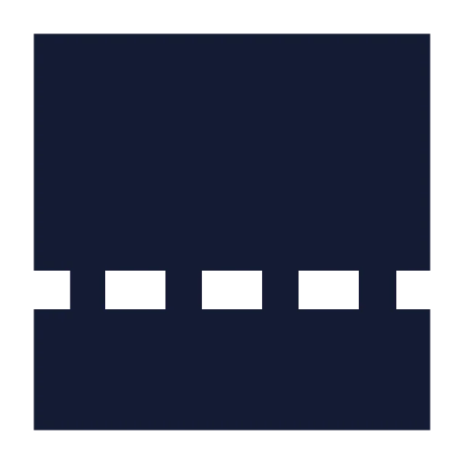 Panel Bottom Dashed Icon in Solid Sharp style