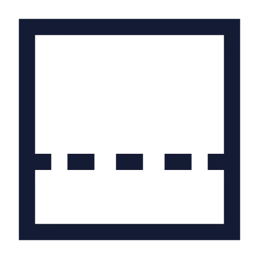 Panel Bottom Dashed Icon in Stroke Sharp style