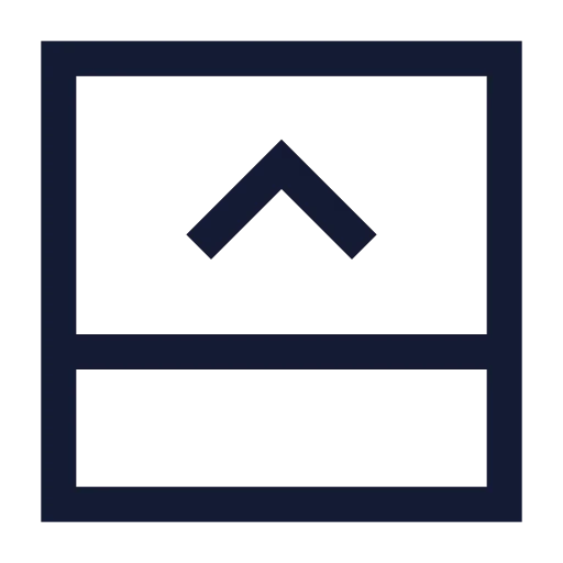 Panel Bottom Open Icon in Stroke Sharp style