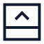 Panelbottomopen icon with stroke sharp style