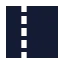 Panelleftdashed icon with solid sharp style