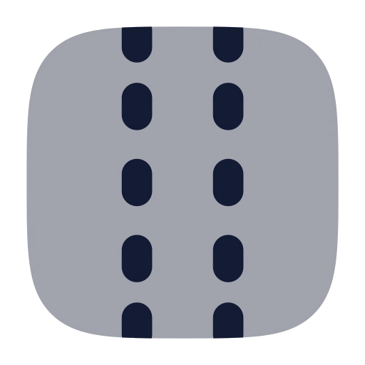 Panel Left Right Dashed Icon in Bulk Rounded style