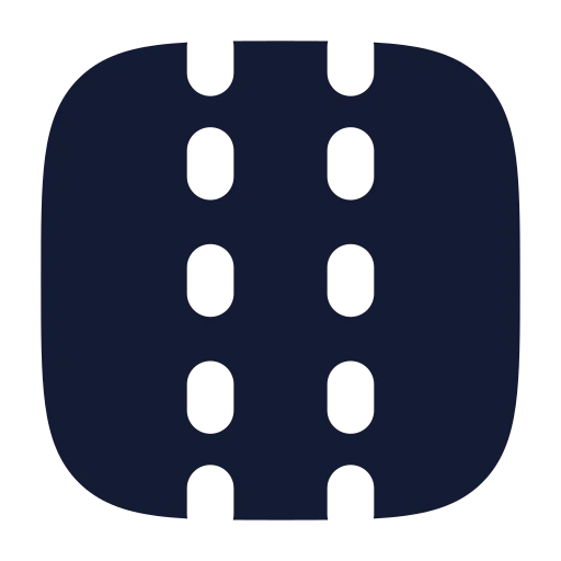 Panel Left Right Dashed Icon in Solid Rounded style