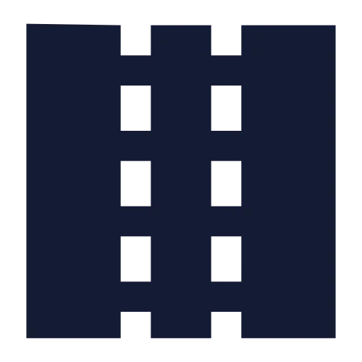 Panel Left Right Dashed Icon in Solid Sharp style