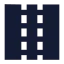 Panelleftrightdashed icon with solid sharp style