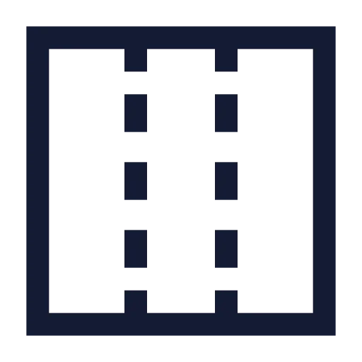 Panel Left Right Dashed Icon in Stroke Sharp style