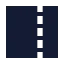 Panelrightdashed icon with solid sharp style