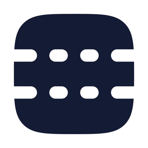 Panel Top Bottom Dashed Icon in Solid Rounded style