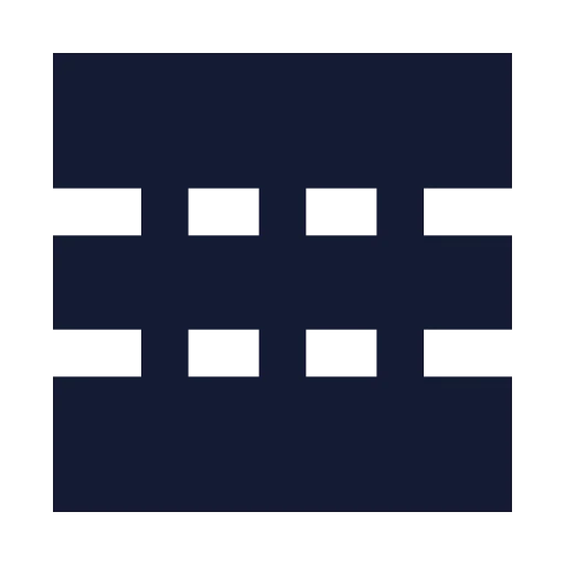 Panel Top Bottom Dashed Icon in Solid Sharp style