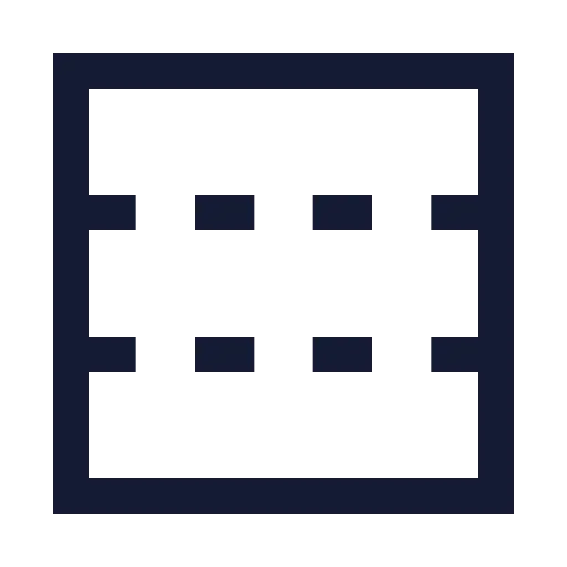 Panel Top Bottom Dashed Icon in Stroke Sharp style