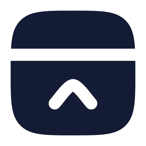 Panel Top Close Icon in Solid Rounded style
