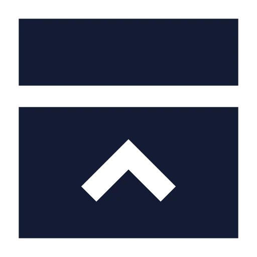 Panel Top Close Icon in Solid Sharp style