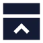 Paneltopclose icon with solid sharp style