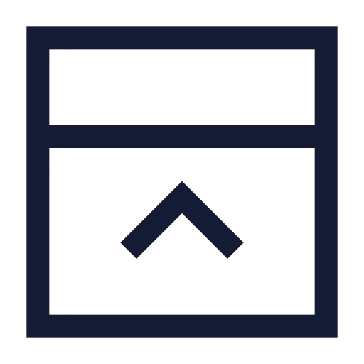 Panel Top Close Icon in Stroke Sharp style