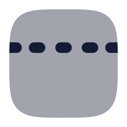 Panel Top Dashed Icon in Bulk Rounded style