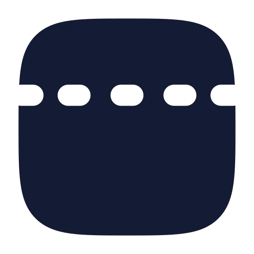 Panel Top Dashed Icon in Solid Rounded style