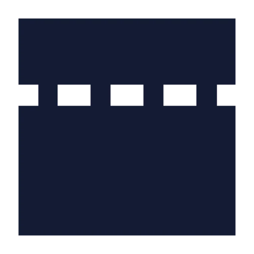 Panel Top Dashed Icon in Solid Sharp style
