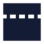 Paneltopdashed icon with solid sharp style