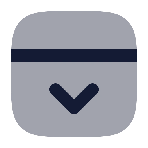 Panel Top Open Icon in Bulk Rounded style