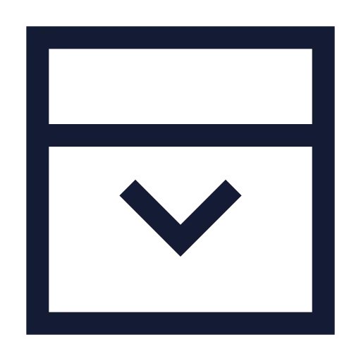 Panel Top Open Icon in Stroke Sharp style