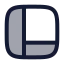 Panelsleftbottom icon with duotone rounded style