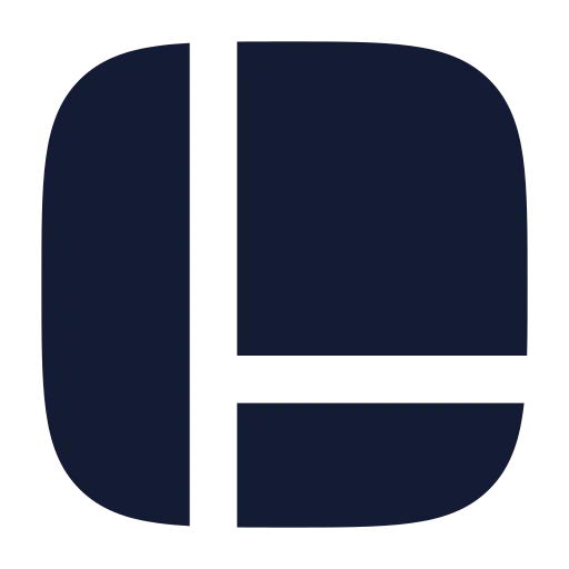 Panels Left Bottom Icon in Solid Rounded style