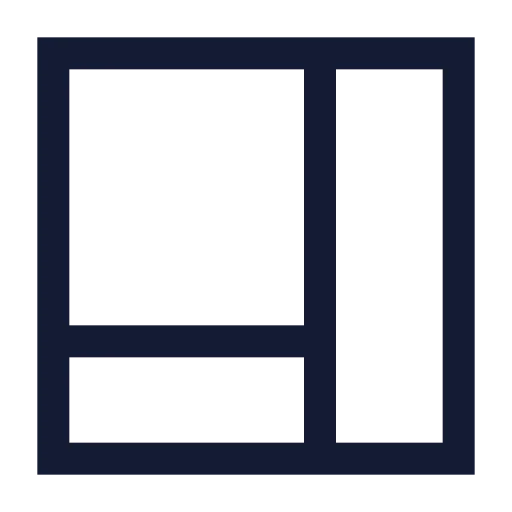 Panels Right Bottom Icon in Stroke Sharp style