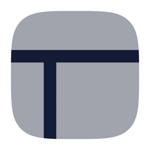 Panels Top Left Icon in Bulk Rounded style