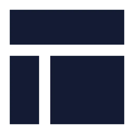 Panels Top Left Icon in Solid Sharp style