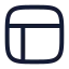 Panelstopleft icon with stroke rounded style