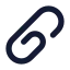 Paperclip icon with solid rounded style