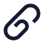 Paperclip icon with solid sharp style