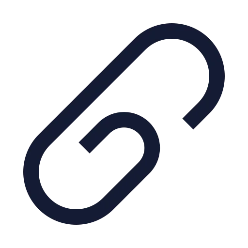 Paperclip Icon in Stroke Sharp style
