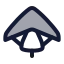 Paragliding icon with duotone rounded style