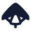 Paragliding icon with solid rounded style