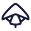 Paragliding icon with stroke rounded style