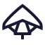 Paragliding icon with stroke sharp style