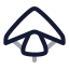 Paragliding icon with twotone rounded style