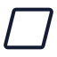 Parallelogram icon with stroke standard style