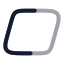 Parallelogram icon with twotone rounded style