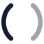 Parentheses icon with bulk rounded style