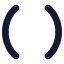 Parentheses icon with solid rounded style