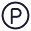 Parkingareacircle icon with stroke rounded style